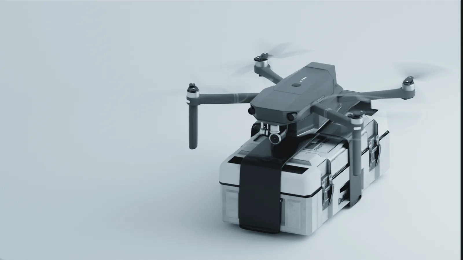 Drone and kit, mounting system in view