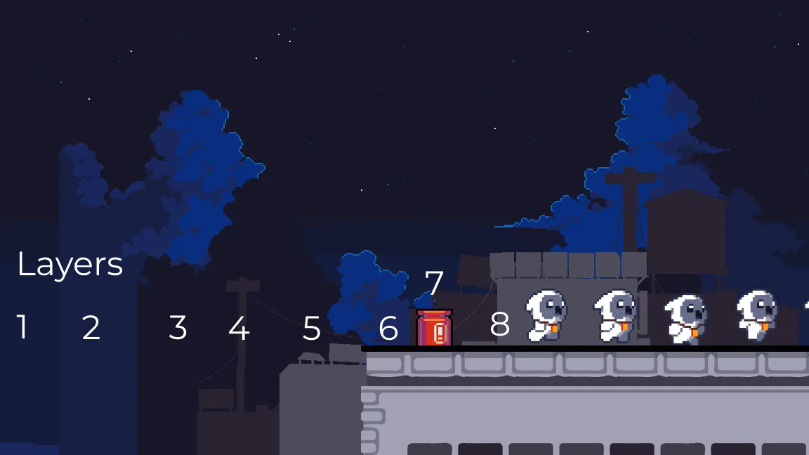 The level broken into its parallax layers
