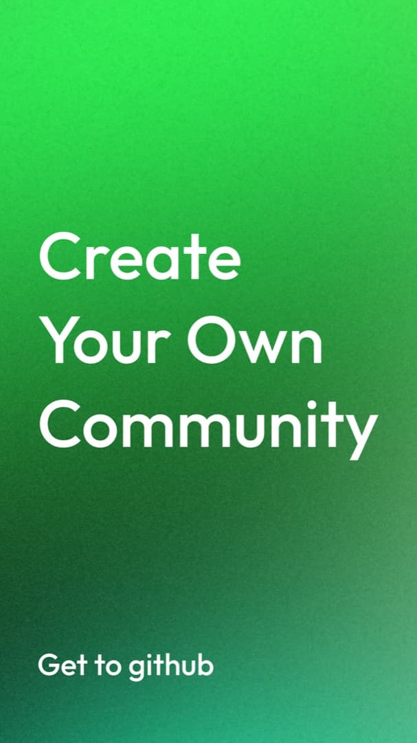 Next Door poster: Create Your Own Community, get to github