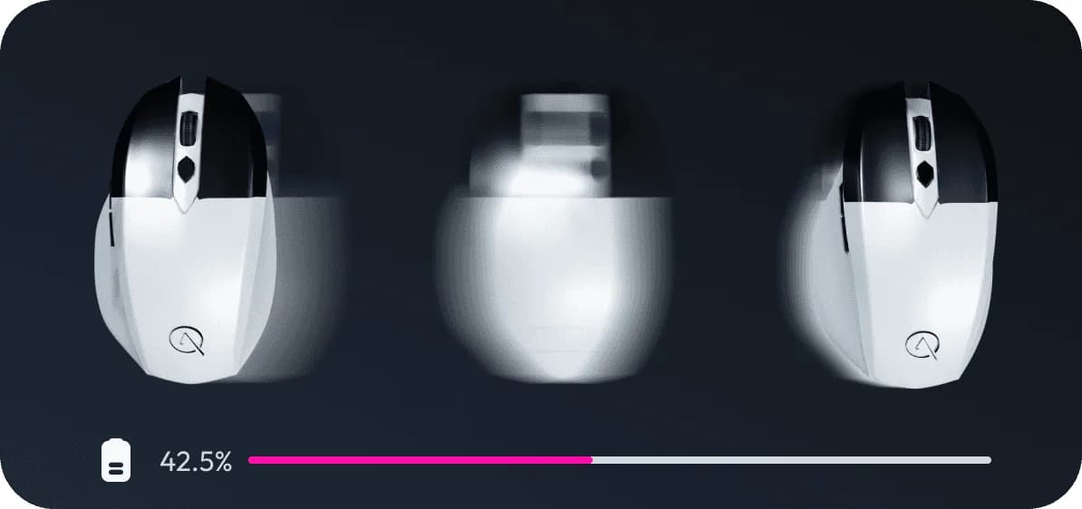 Charge-state interface showing the modular battery at 42.5%