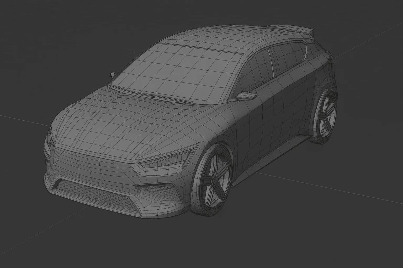 Surface wireframe of the frozen form